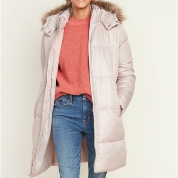Old Navy Frost Free Long Line Hooded Puffer Coat Size M - Picture 1 of 6